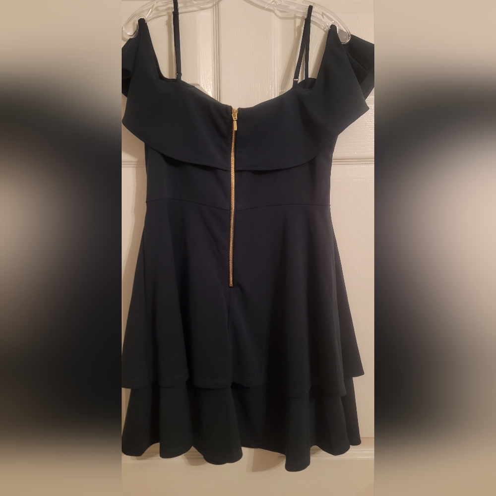 B. Darlin Off-the-Shoulder Ruffle Mini Skater Dress | Size 15/16 - Picture 2 of 5